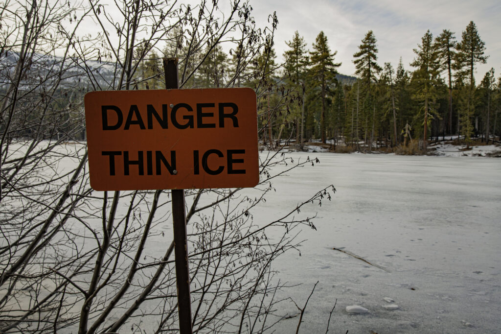 Danger Thin Ice Signage