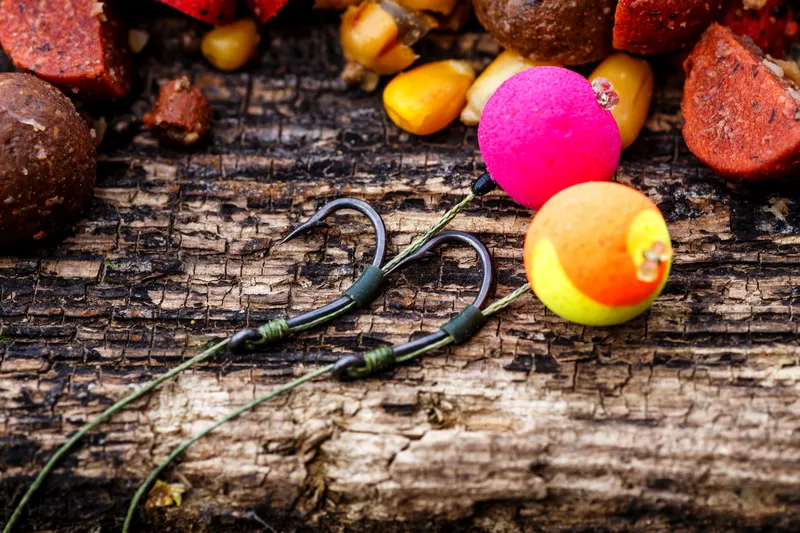 Bass Fishing Chod Rig With Boilies Near Lake